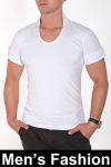 2025-3 Mens short sleeve blouse - white