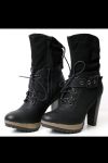 4021-2 Shoes / boots tied - black