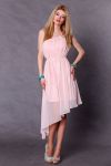 4427-2 Dress worn on one side with the longer back - pink