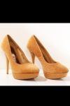3117-2 High heels and platform with a teddy bear - beige