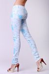 4323-4 Tube jeans with modern prints - blue