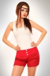 3321-2 Shorts with decorative foil on the front - red