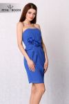 4228-3 Cocktail dress with ornate rose - blue