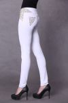 4413-1 pants REDIAL with decorative zircons - White