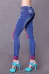 4417-1 Jeans tube with blue sweeps and zircons - blue