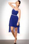3601-2 tulle dress with a long back - blue