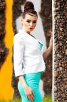 3516-2 jacket with lightly shimmering fabric - white
