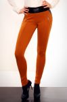 2814-3 Pants tube with very good material from leather and often-mustard